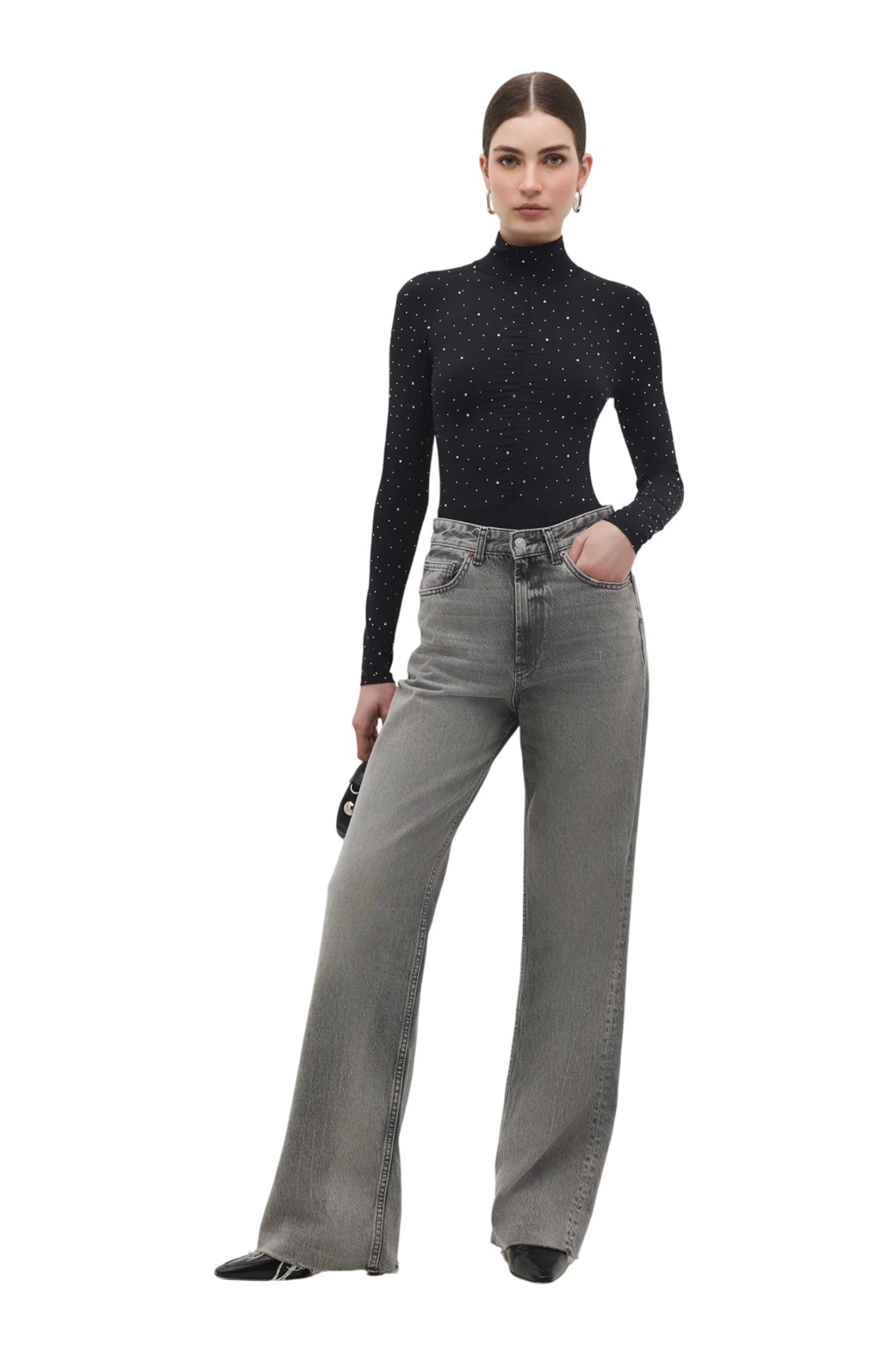 No Matter What Bluse in Schwarz: Vorderseite