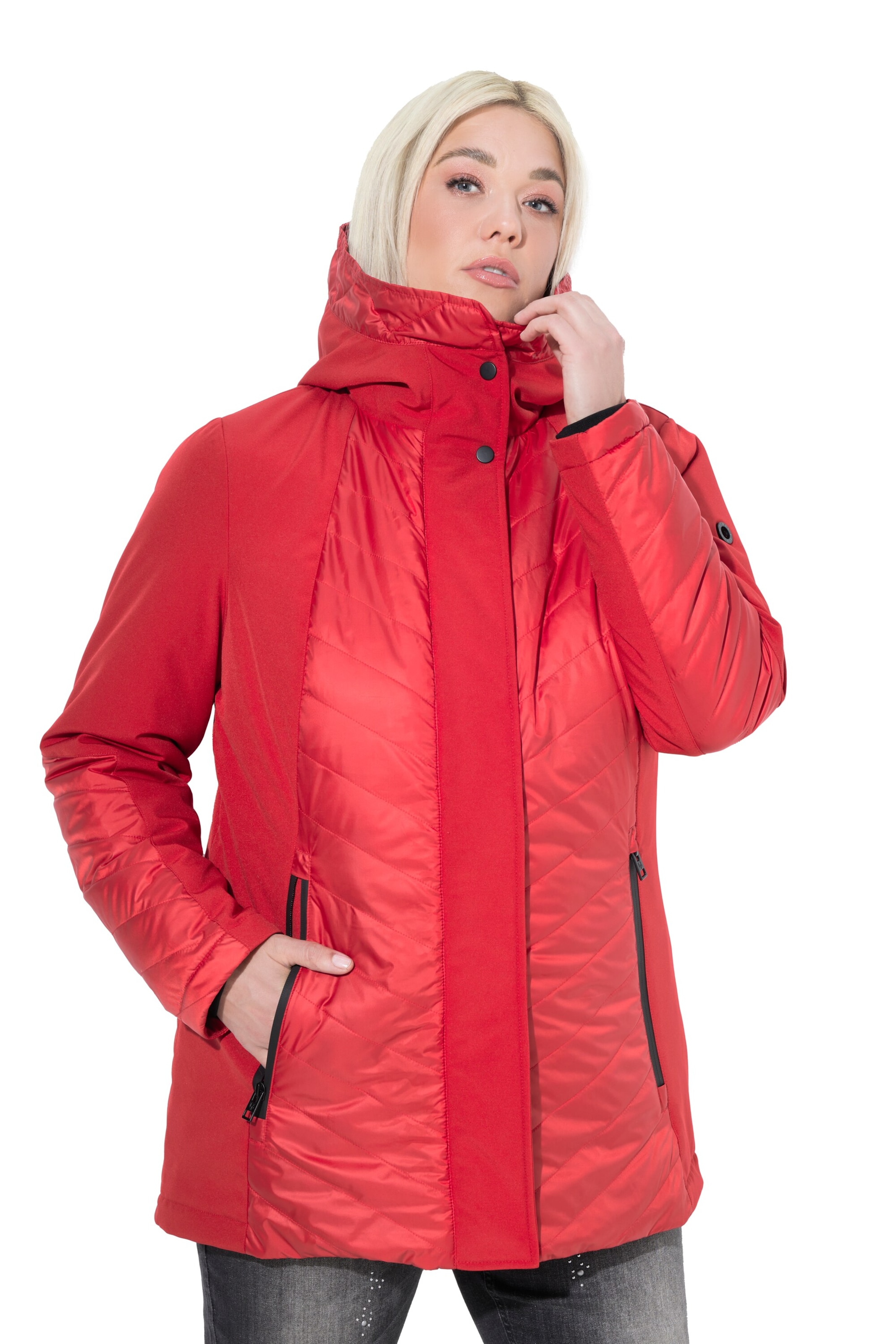 Ulla Popken Between-seasons parka in Red: front