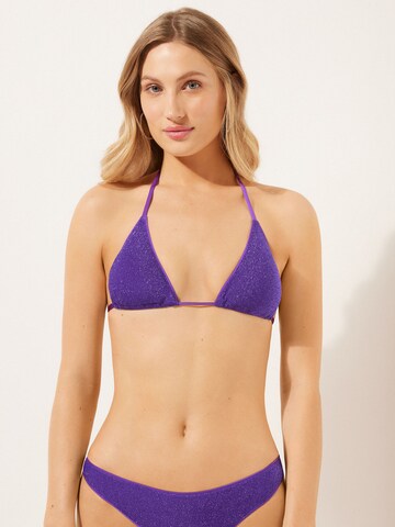 CALZEDONIA Triangle Bikini Top 'Metallic Glow' in Purple: front