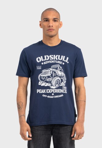 Oldskull Shirt 'Worldvibe Off-Road' in Blauw: voorkant