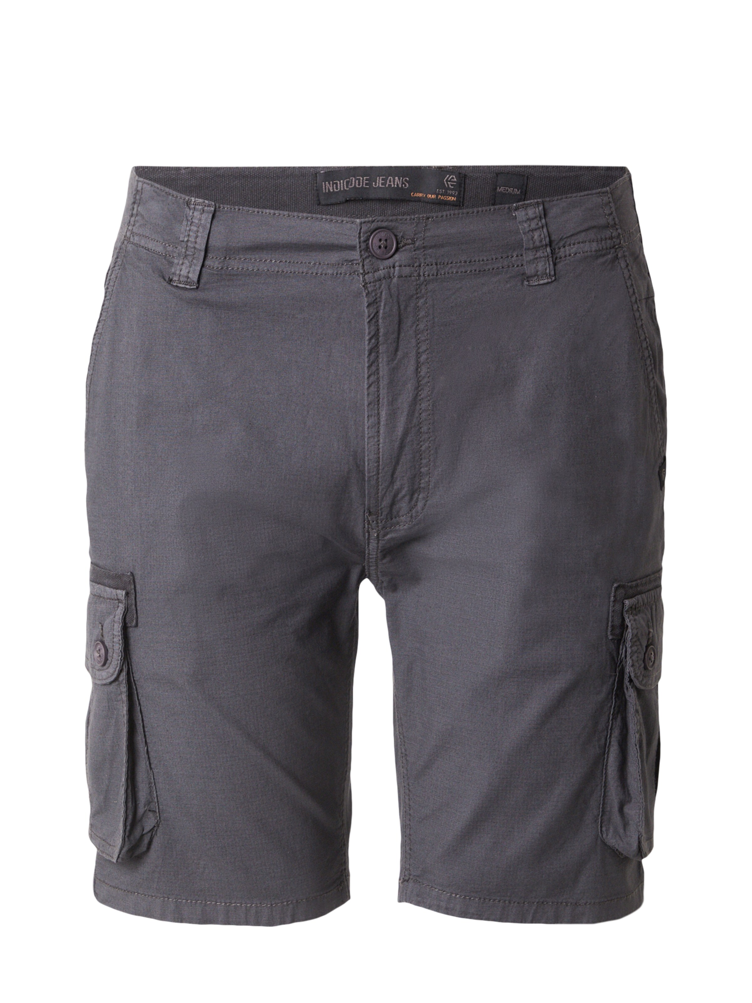 INDICODE JEANS Klapptaskutega püksid 'INLanny', värv hall: eest vaates