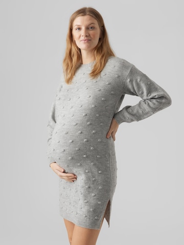 MAMALICIOUS Knitted dress in Grey: front