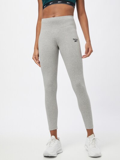REEBOK Sportovní kalhoty - šedý melír / černá, Model/ka