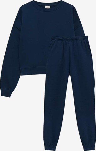 Pull&Bear Jogginganzug in Blau: predná strana