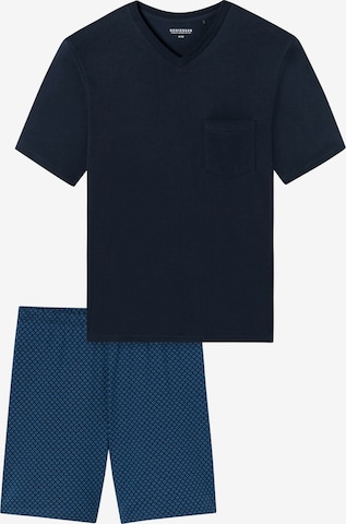 SCHIESSER Pyjama kurz 'Comfort Essentials' in Blau: Vorderseite