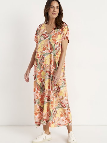Cellbes of Sweden Kleid aus Viskose mit einem Blumen-Muster in Gelb: Vorderseite
