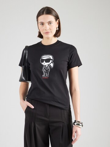 T-shirt Karl Lagerfeld en noir : devant