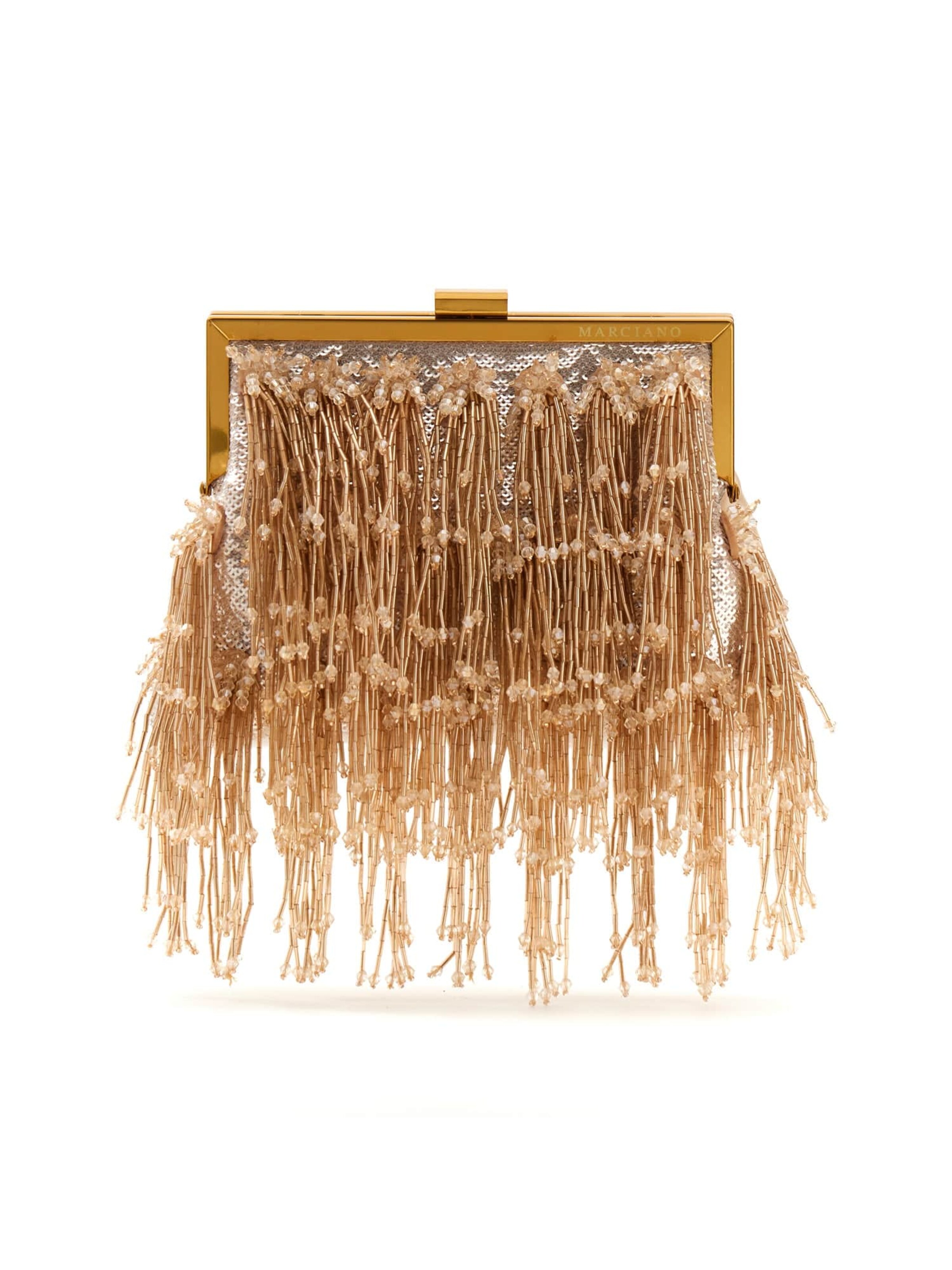 MARCIANO LOS ANGELES Clutch in Beige: front