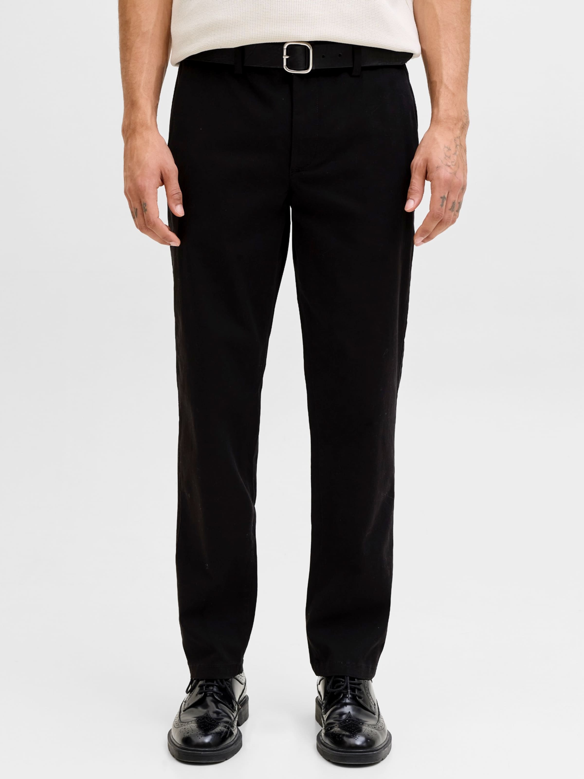 JACK & JONES Regular Chino Pants 'JPSTOLLIE DYLAN' in Grey, Black