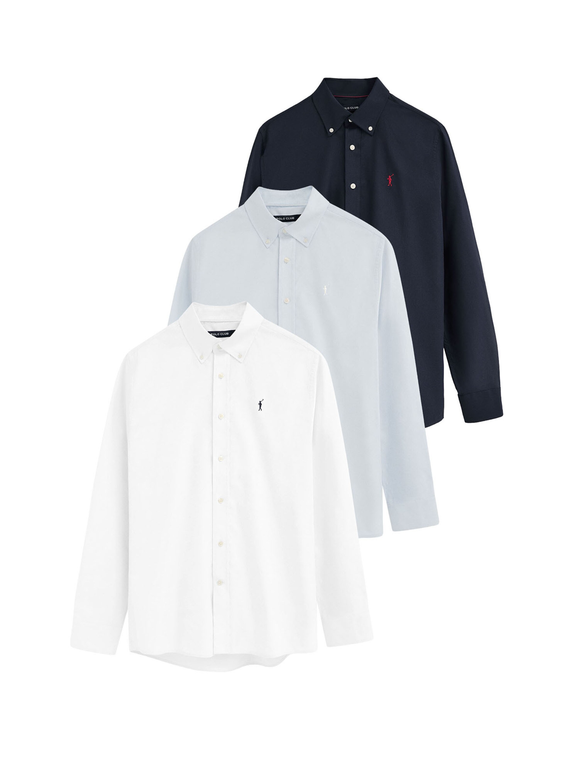 Polo Club Button Up Shirt in Pastel blue / Dark blue / natural white, Item view