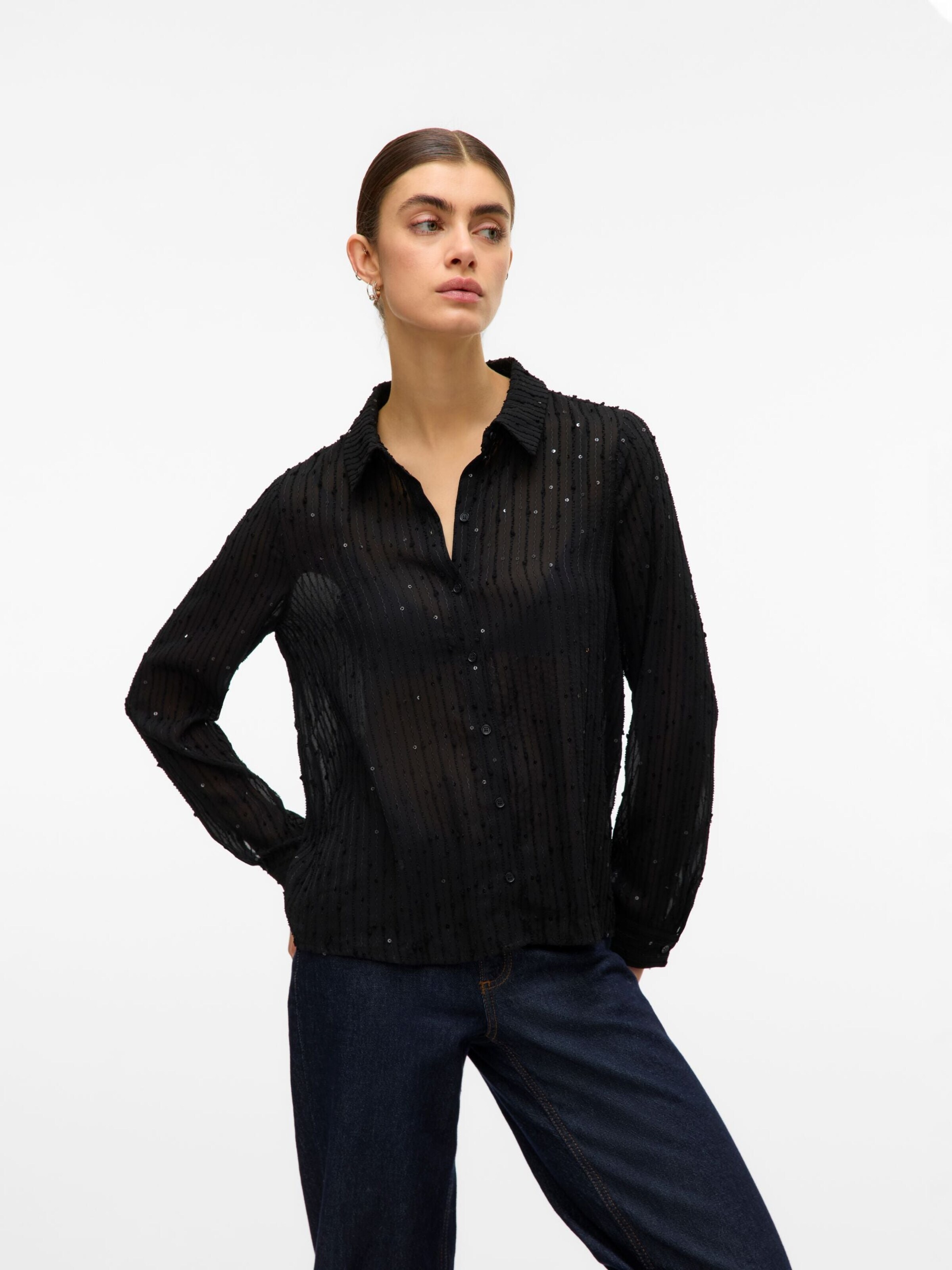 Camicia da donna '10332551' di VERO MODA in nero: frontale