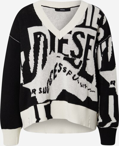 DIESEL Pullover 'M-ROSALINE' in schwarz / naturweiß, Produktansicht