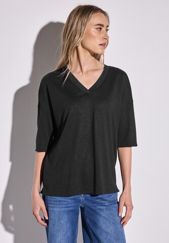 STREET ONE V-Neck T-Shirt in Schwarz: Vorderseite