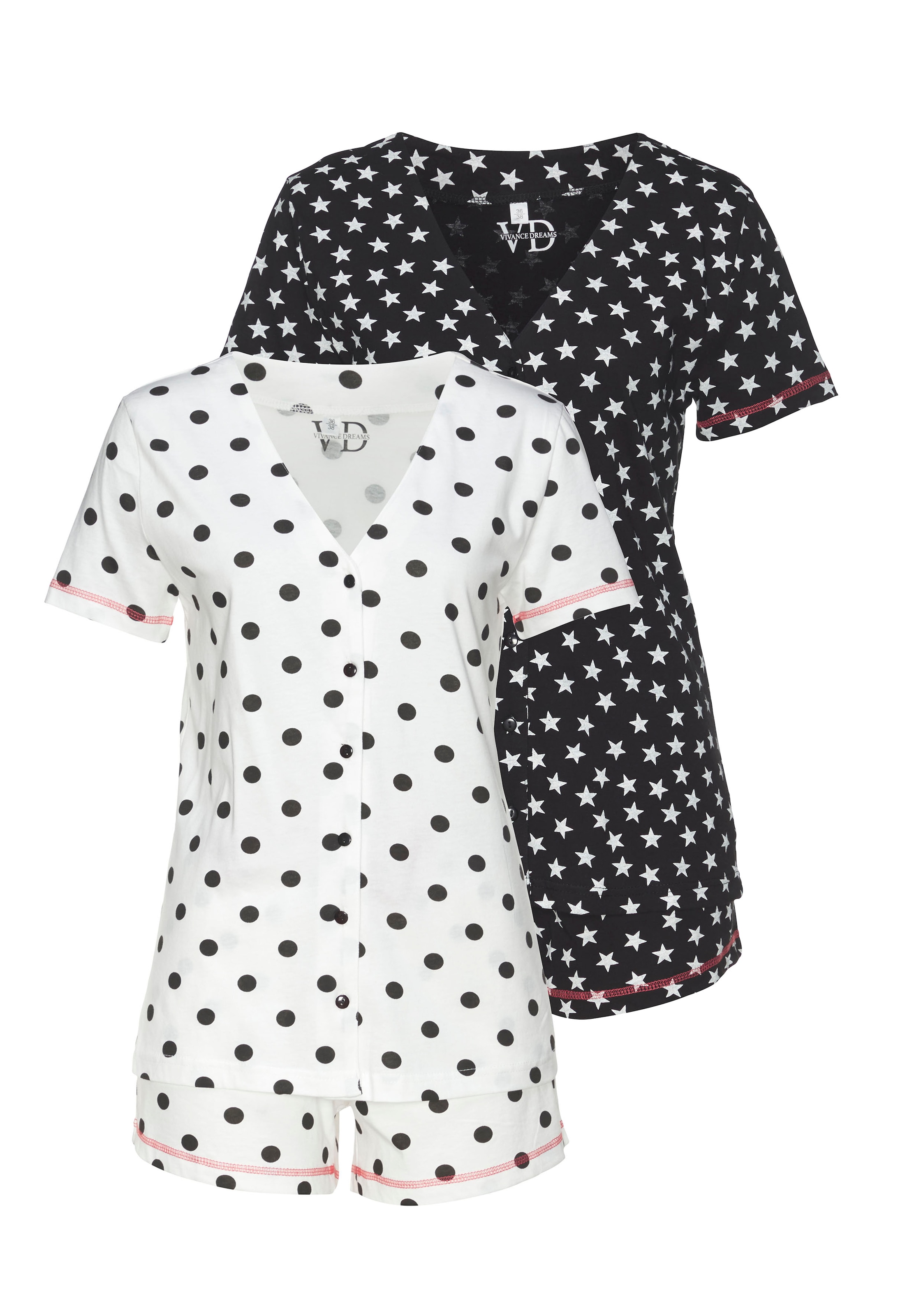 VIVANCE Pizsama 'Dreams' - fekete: elől
