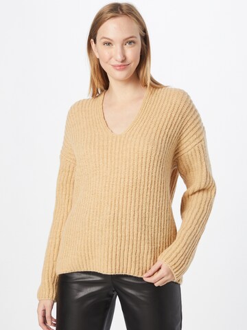 DRYKORN Sweter 'LINNAS' w kolorze brązowy: przód