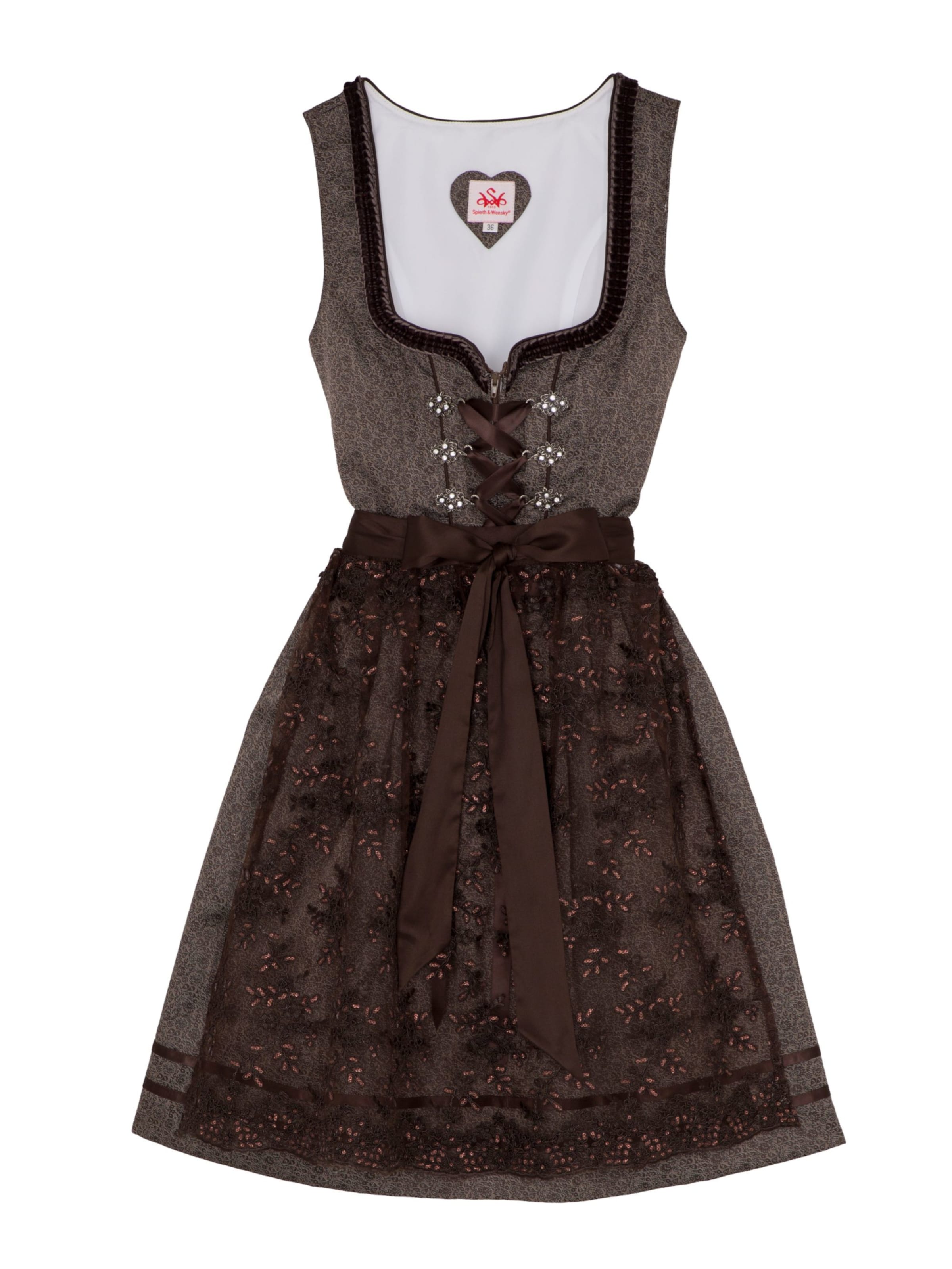 SPIETH & WENSKY Dirndl 'Bea' in Braun: Vorderseite
