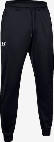 UNDER ARMOUR Workout Pants 'Sportstyle' in Black: front
