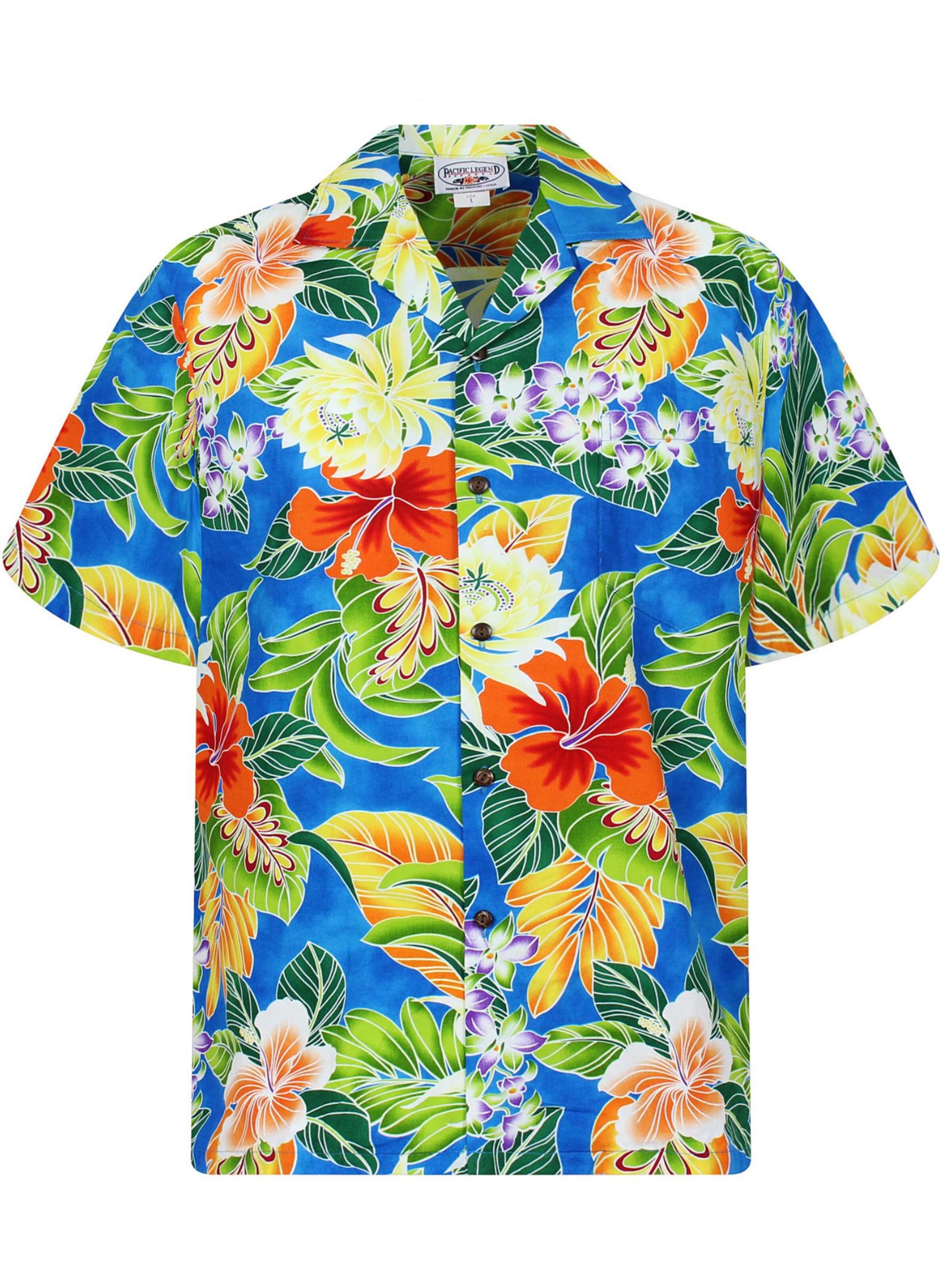 Regular fit Camicia 'New Flower' di Pacific Legend in blu: frontale
