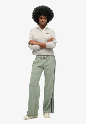 Superdry Wide leg Broek 'Essentials' in Groen