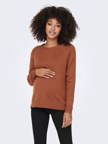 Only Maternity Sweater in Brown: front