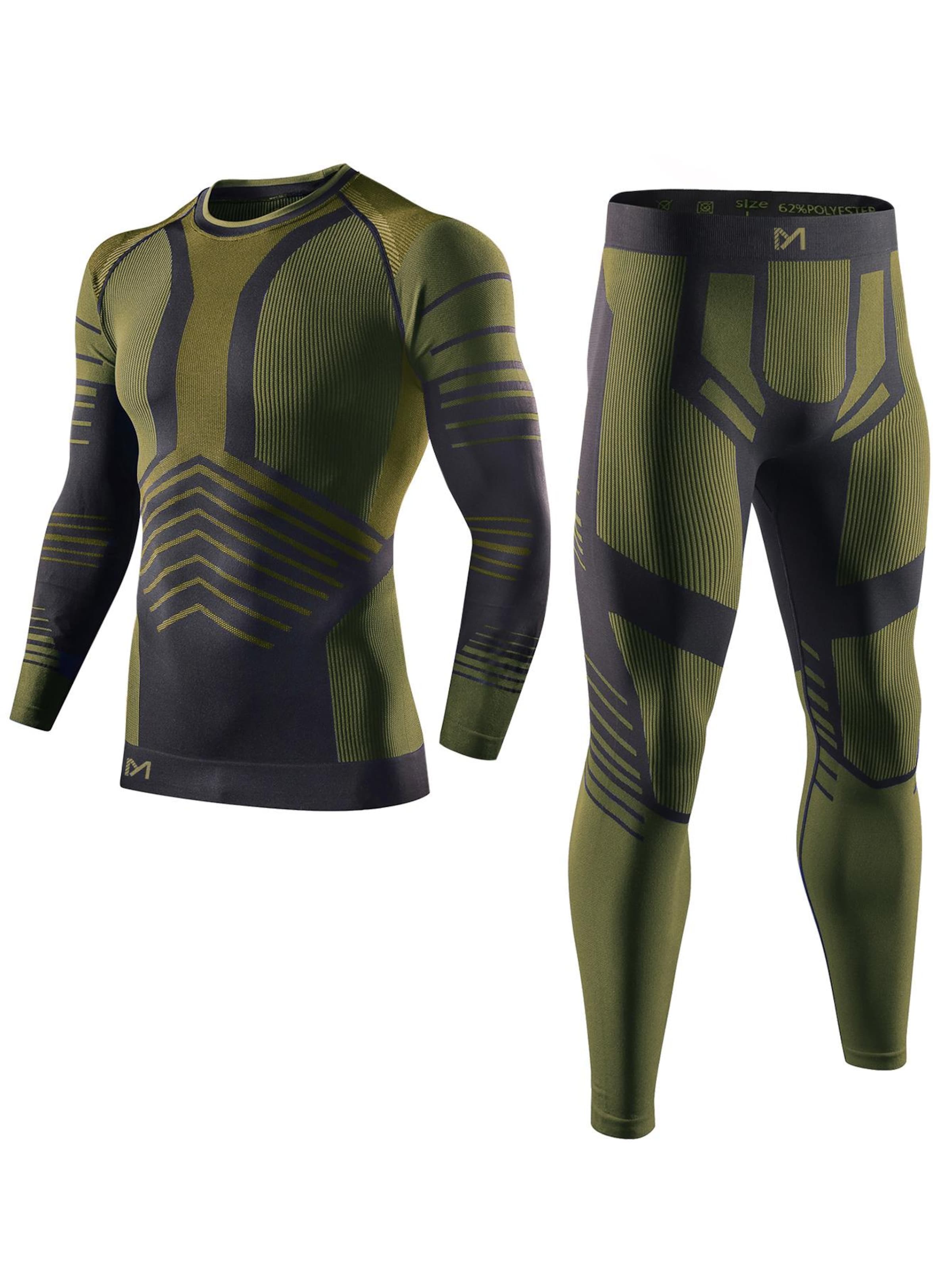 MEETWEE Base Layer 'Seamless Thermal Underwear' in Green: front
