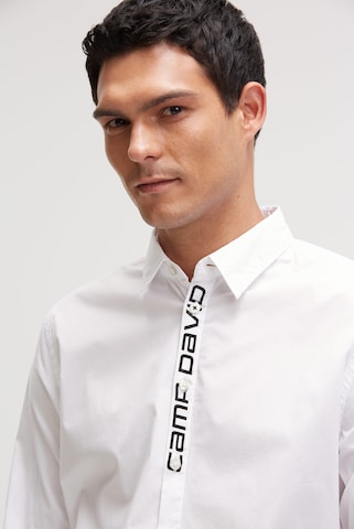 CAMP DAVID Slim fit Button Up Shirt in White