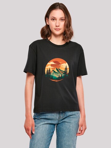 F4NT4STIC Shirt 'Sonnenuntergang Berglandschaft' in Black: front