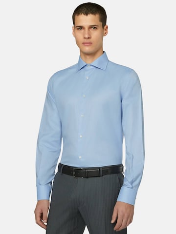 Boggi Milano Regular fit Overhemd in Blauw: voorkant