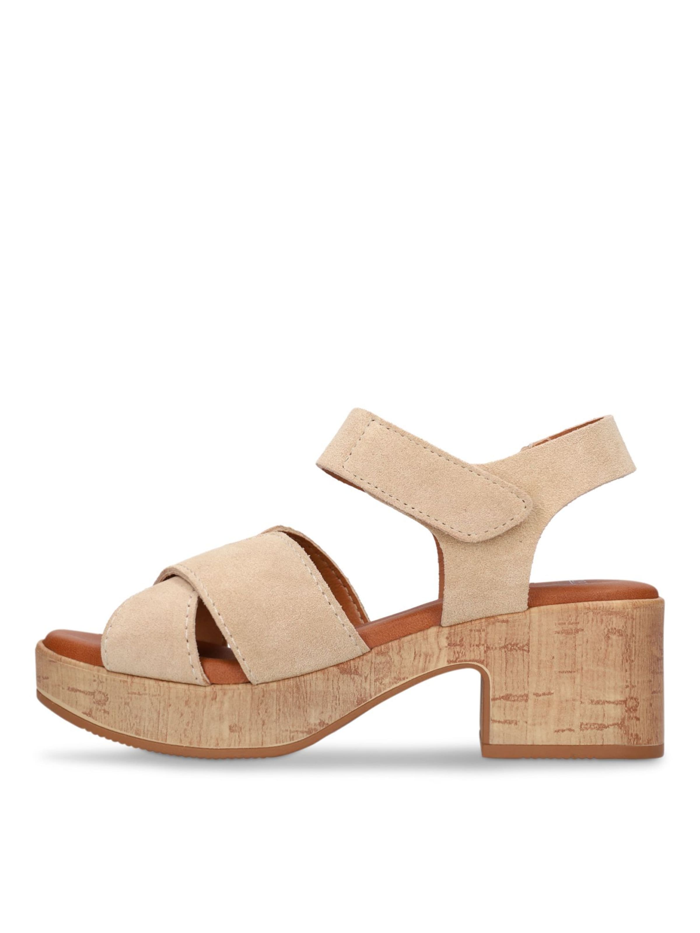 MANFIELD Sandalen met riem in Beige