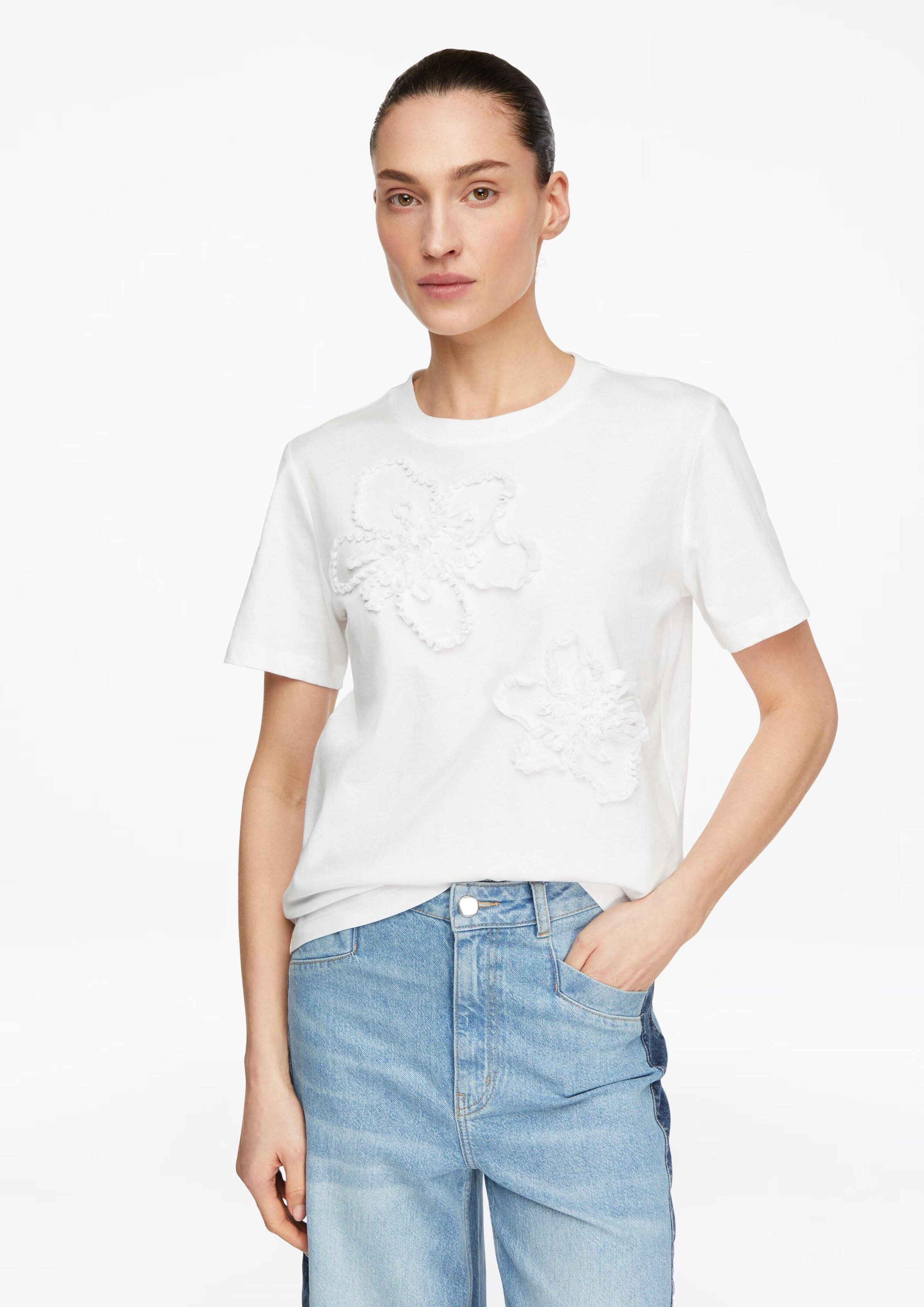 T-shirt COMMA en blanc : devant
