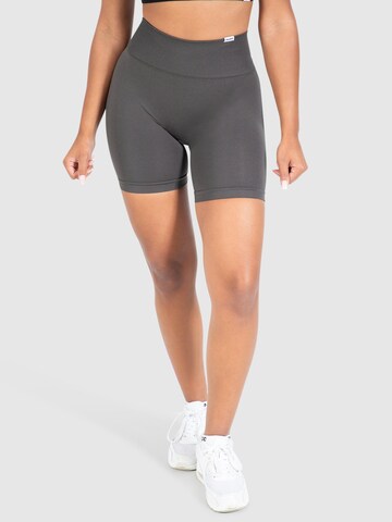 Smilodox Slimfit Sportbroek 'Amaze Scrunch' in Grijs: voorkant