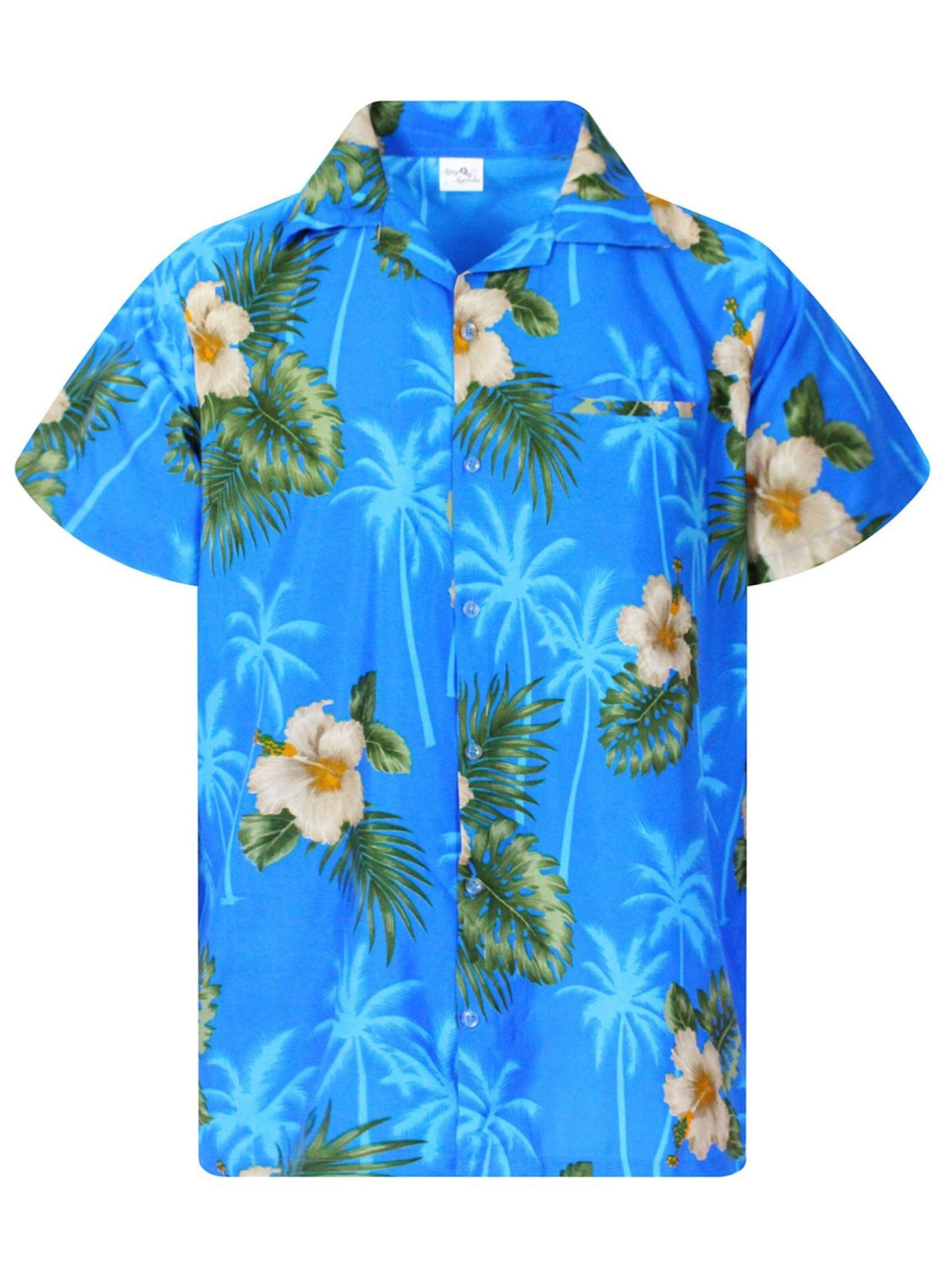 King Kameha Shirt 'Small Flower'‌‌‌‌‌‌‌‌ in Blau: Vorderseite