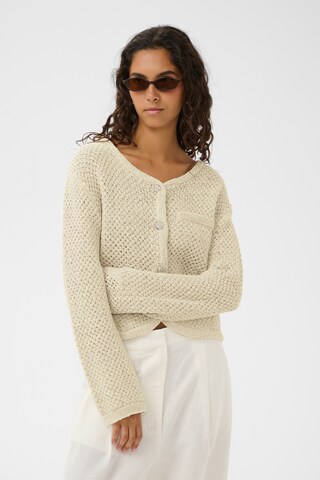 Cardigan 'SLDiaz' SOAKED IN LUXURY en blanc : devant