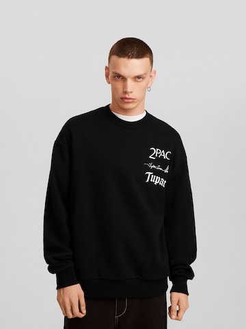 Bershka Sweatshirt in Black: front