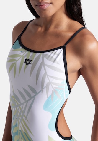 ARENA - Fato de banho desportivo 'LIGHT FLORAL' em branco