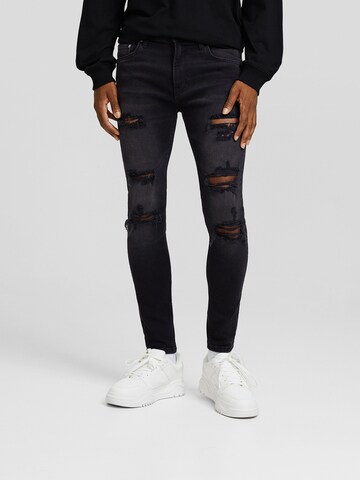 Bershka Skinny Jeans i svart: forside