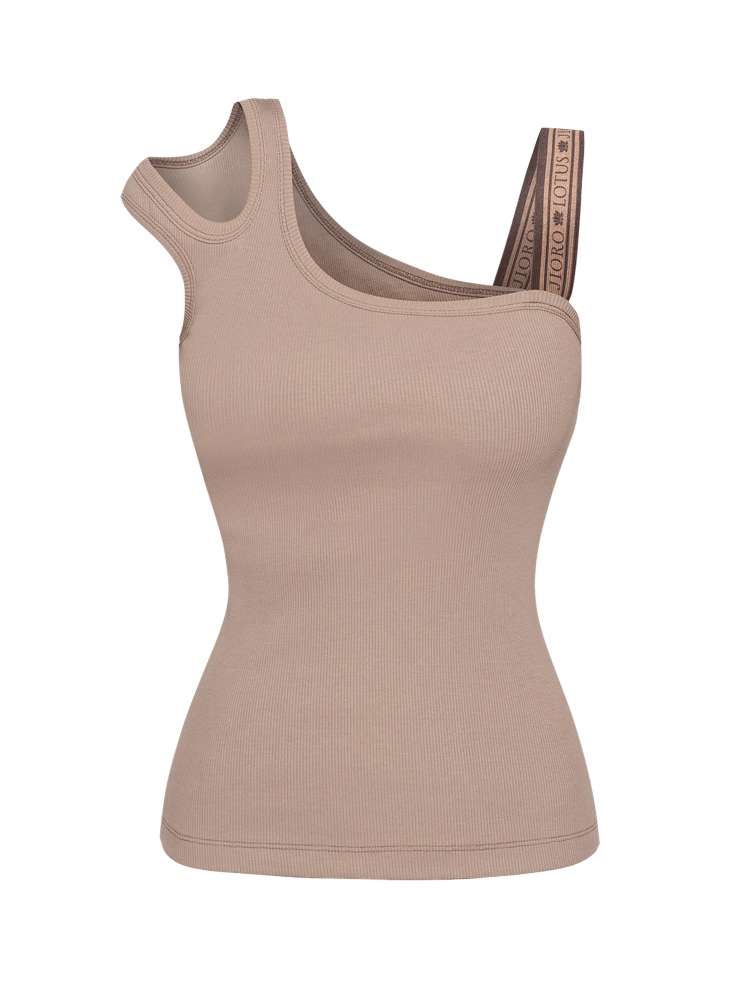 JIORO Sticktop 'MOCHA MOUSSE LOGO - ESSENTIALS'‌‌‌‌‌‌‌‌‌‌ in Beige: Vorderseite