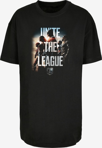 F4NT4STIC Oversized Shirt 'DC Comics Justice League Movie Unite The League' in Black: front