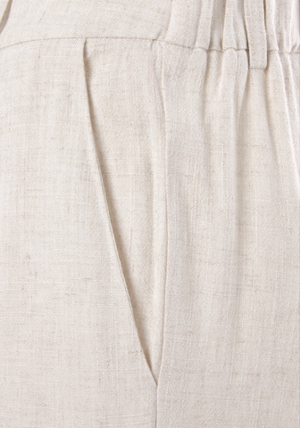 LASCANA Wide leg Pleat-Front Pants in Beige