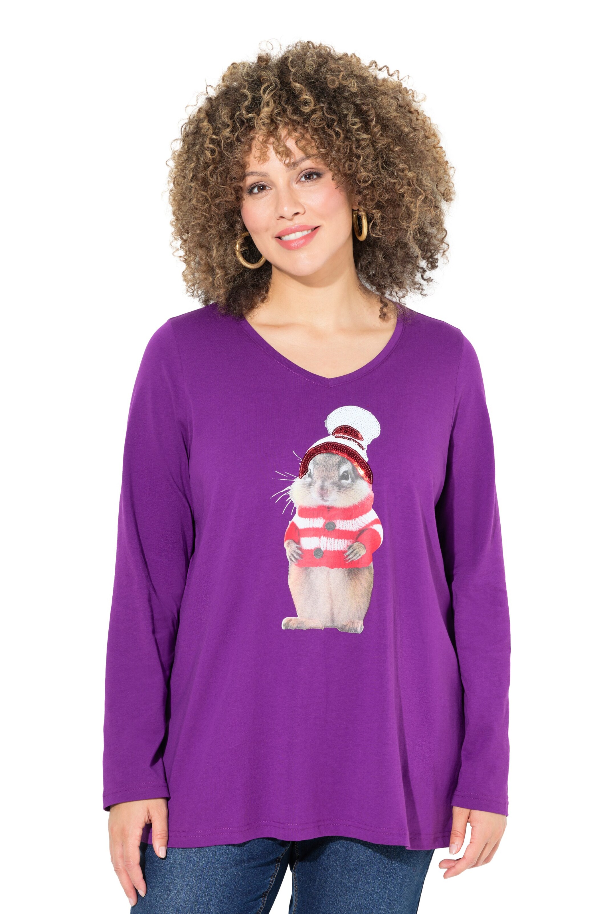 Ulla Popken Shirt in Lila: voorkant