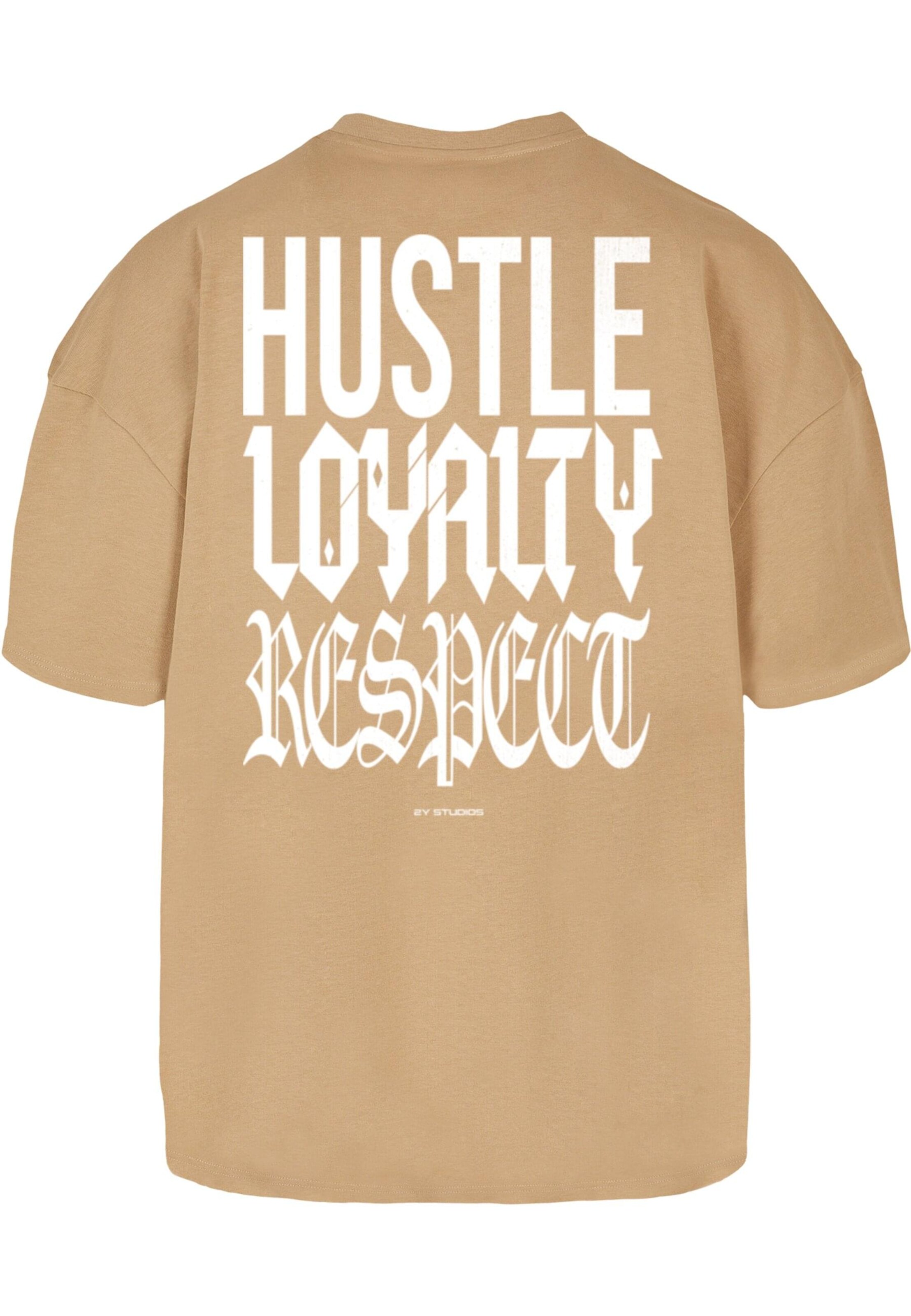 Maglietta 'Hustle Loyalty Respect' di 2Y Studios in beige