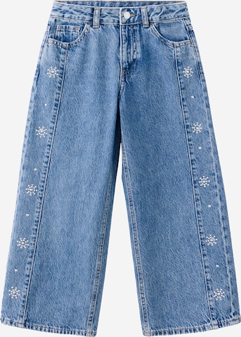 MANGO KIDS Wide Leg Farkut 'CULOTTES' värissä sininen: etupuoli