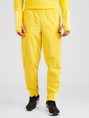 ADIDAS PERFORMANCE Tapered Workout Pants 'Juve' in Yellow: front