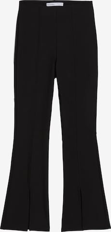 évasé Pantalon Bershka en noir : devant