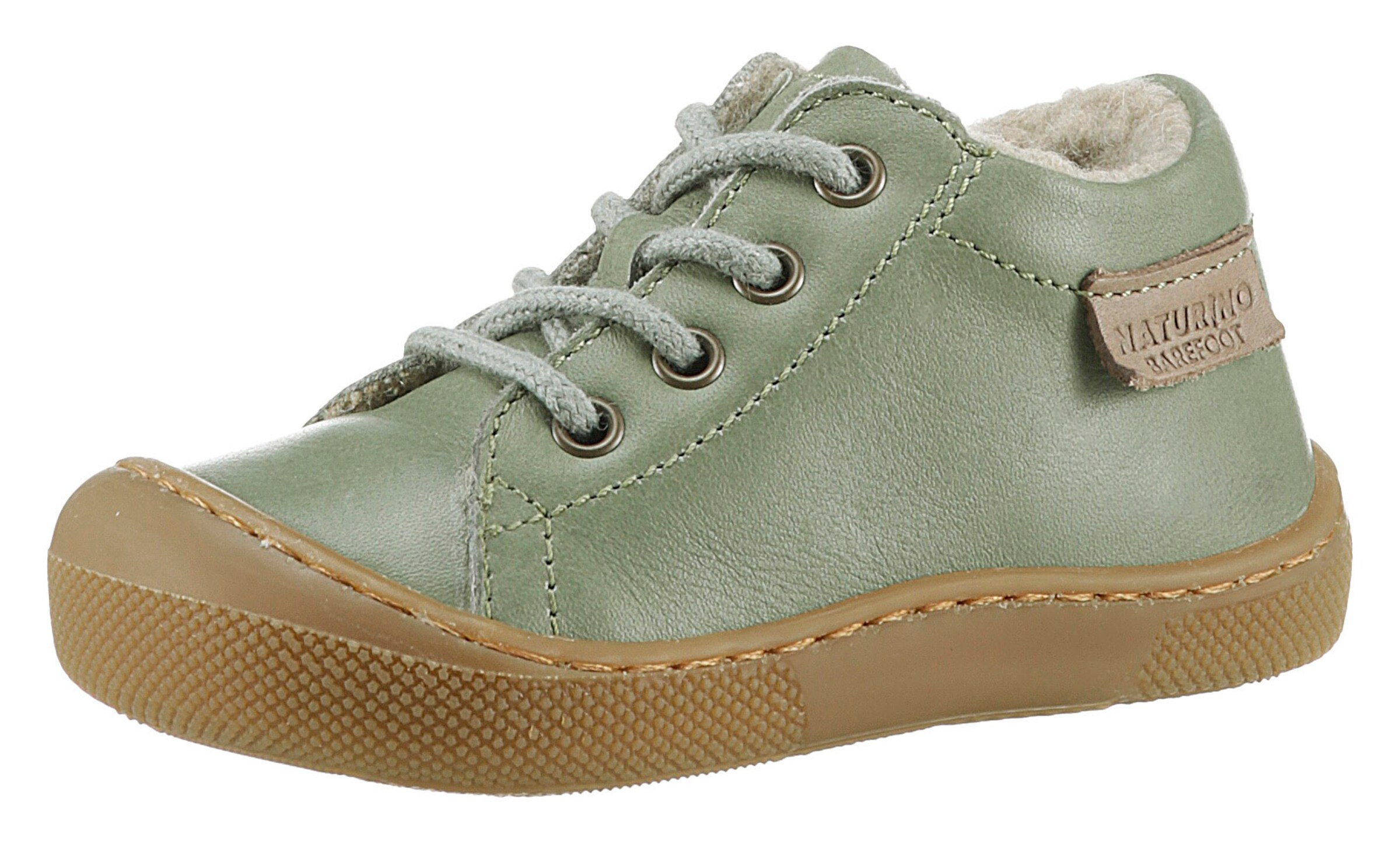 NATURINO First-Step Shoes in Green: front