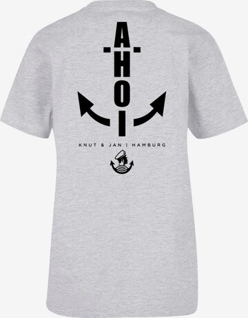 T-Shirt 'Ahoi Anker Knut & Jan Hamburg' F4NT4STIC en gris