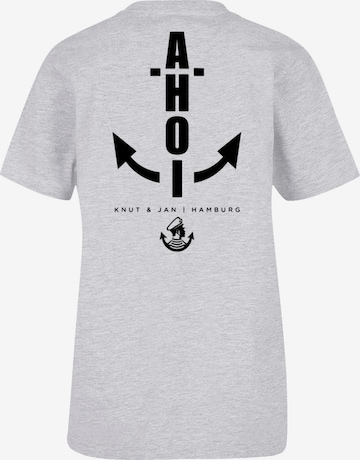 T-Shirt 'Ahoi Anker Knut & Jan Hamburg' F4NT4STIC en gris