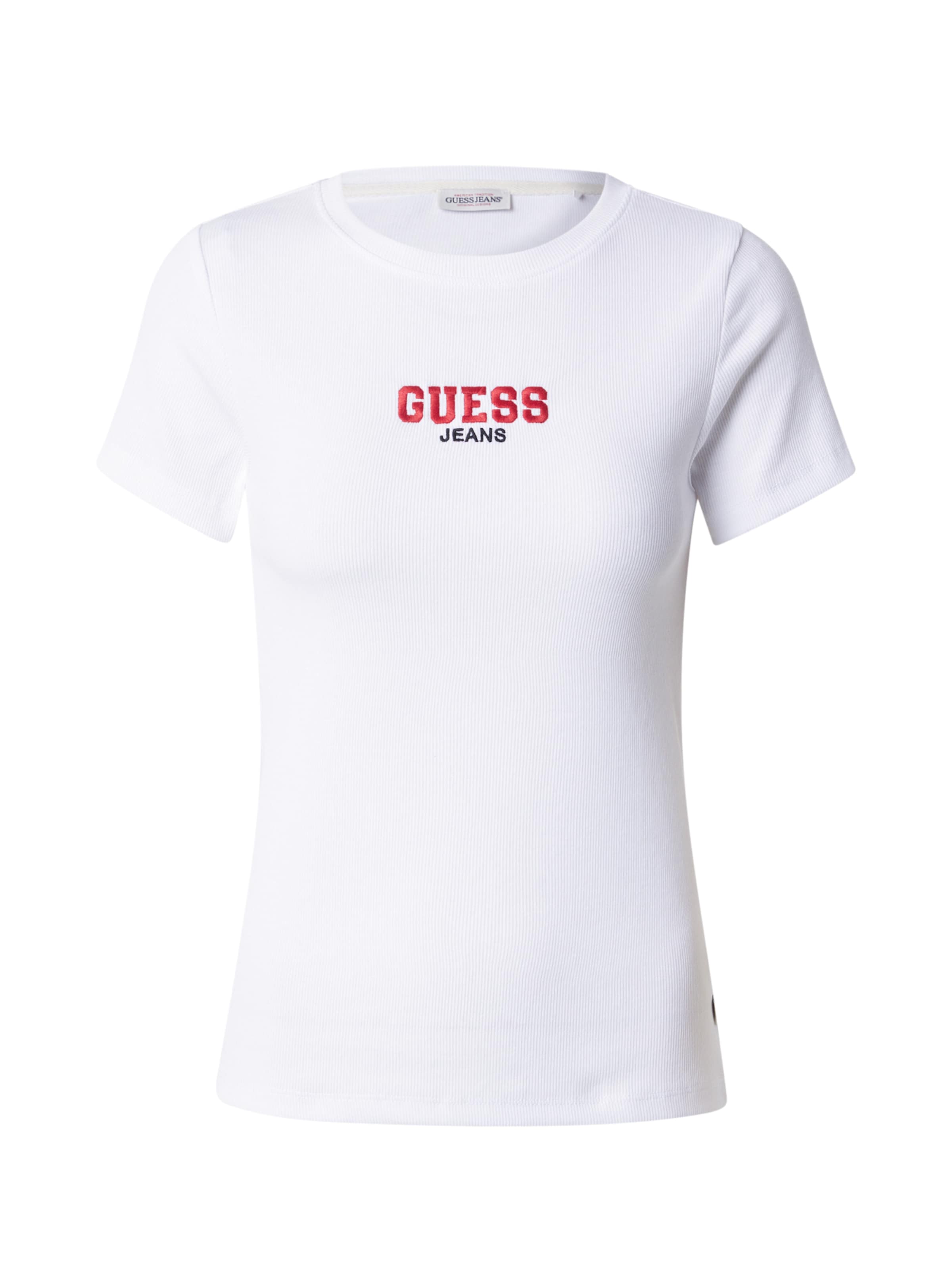 GUESS JEANS Μπλουζάκι σε λευκό: μπροστά