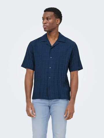 Only & Sons Regular Fit Hemd 'ONSCARTER' in Blau: Vorderseite