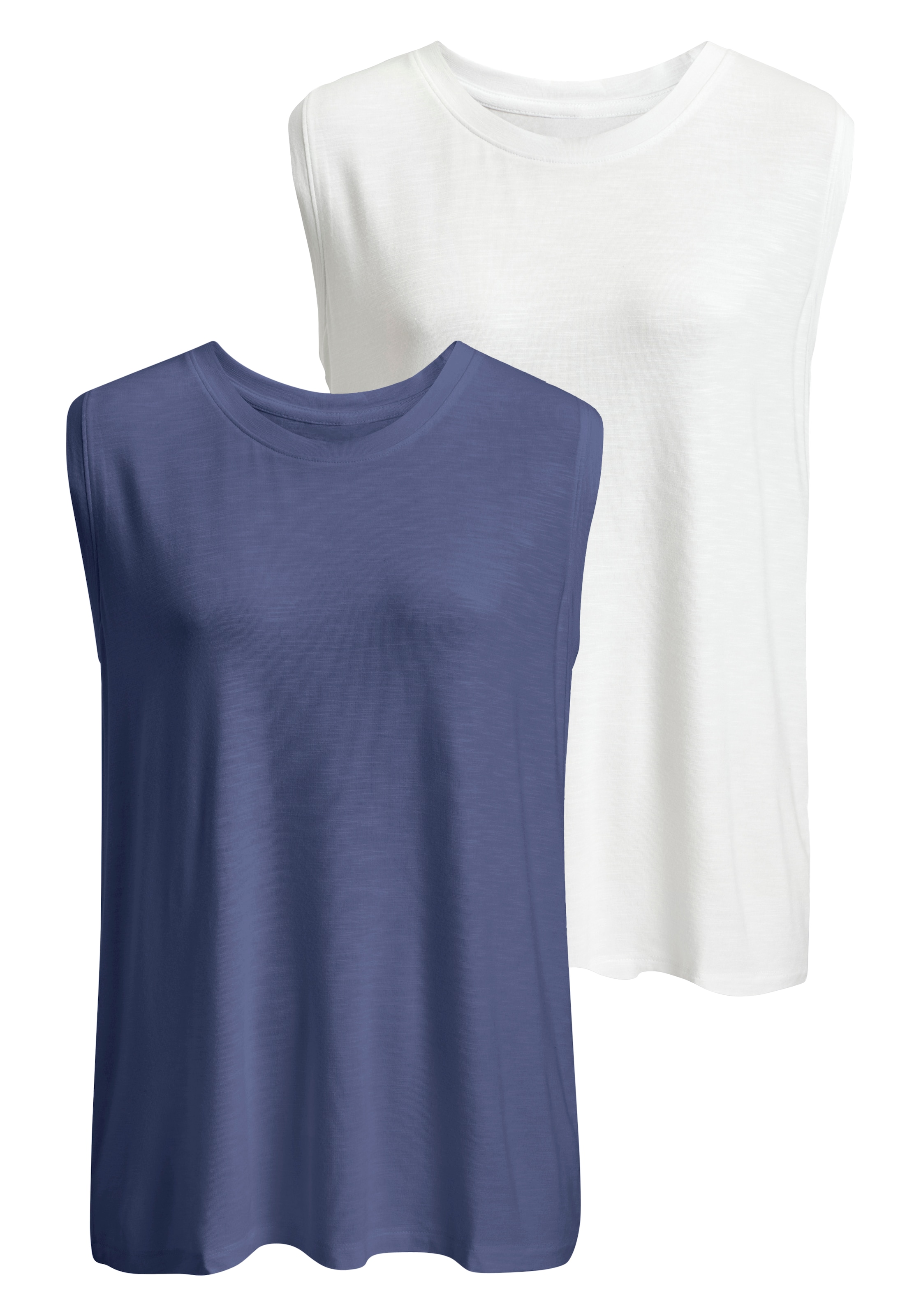 BEACH TIME Top in Blau: Vorderseite